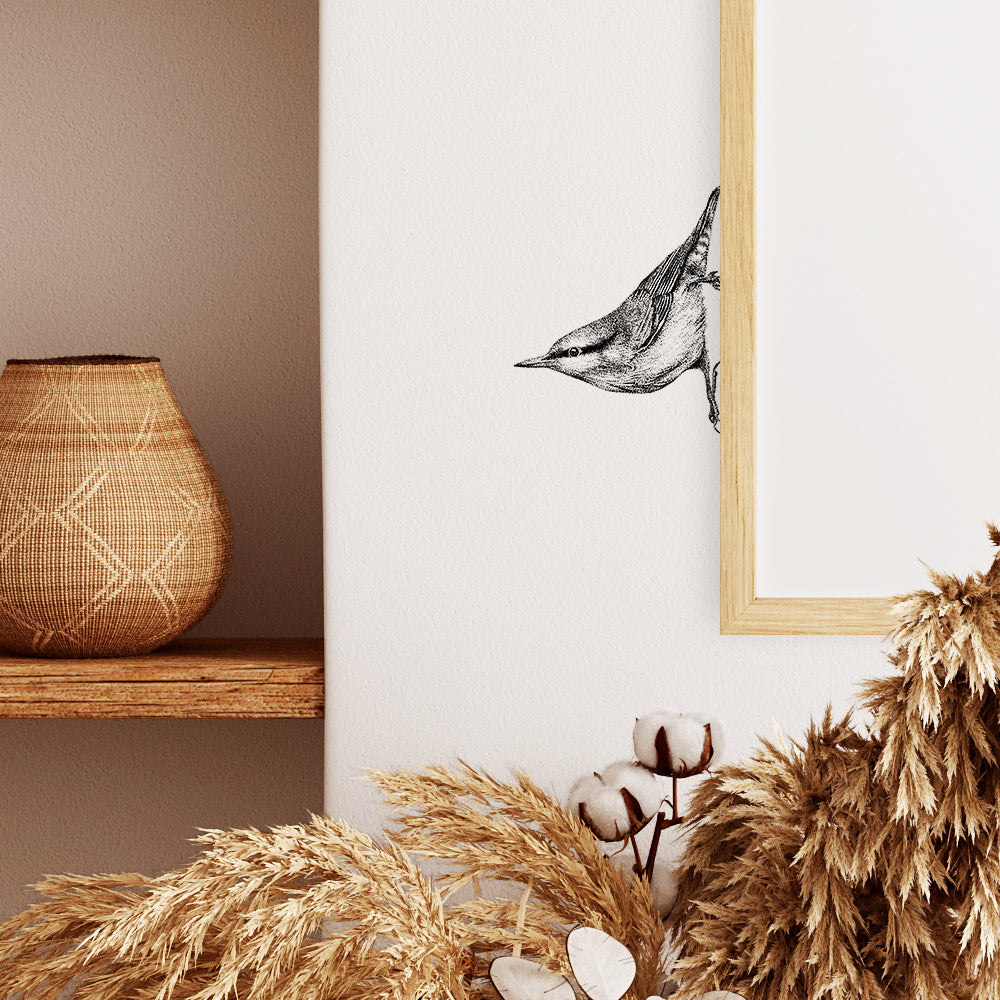 Nuthatch & long-tailed tit wall sticker set