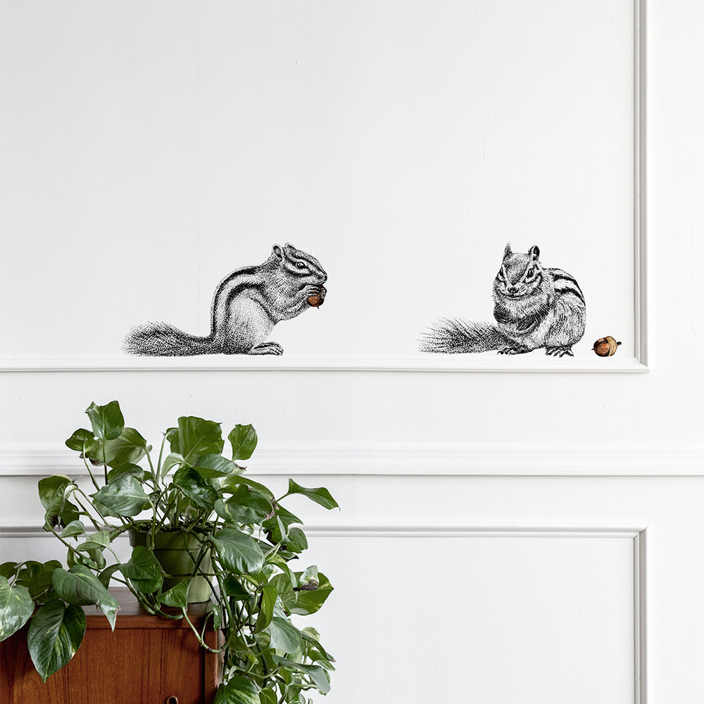 Chipmunk wall sticker set