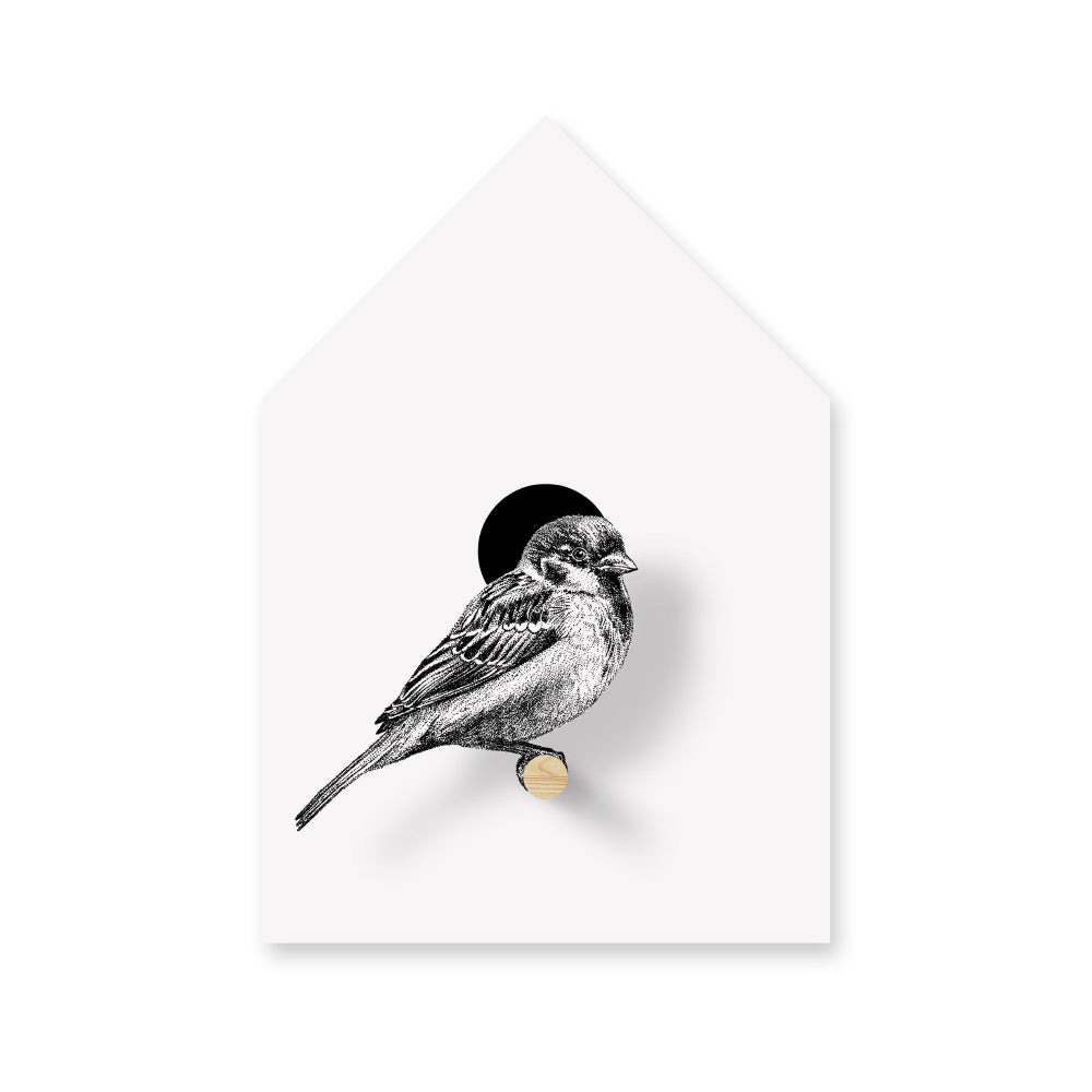 Birdhouse sparrow